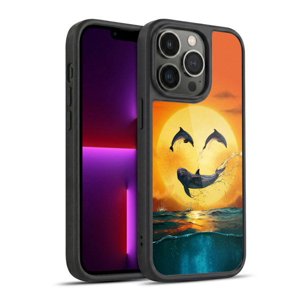 Vincent Hie Graphics Dolphins Smile Gel Armour Case For Apple iPhone 13 Pro