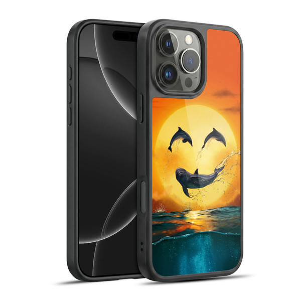 Vincent Hie Graphics Dolphins Smile Gel Armour Case For Apple iPhone 16 Pro Max