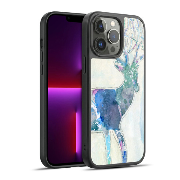 Wyanne Animals 2 Watercolour Blue Deer Gel Armour Case For Apple iPhone 13 Pro Max