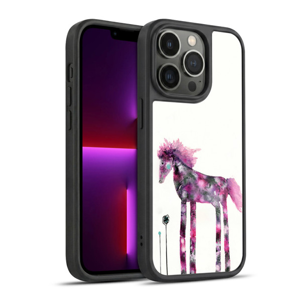 Wyanne Animals 2 Pink Painted Pony Gel Armour Case For Apple iPhone 13 Pro