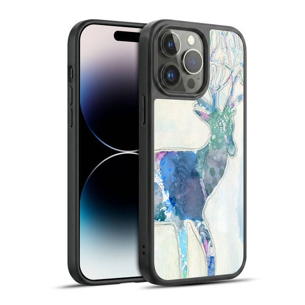 Wyanne Animals 2 Watercolour Blue Deer Gel Armour Case For Apple iPhone 14 Pro Max