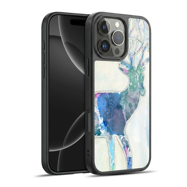 Wyanne Animals 2 Watercolour Blue Deer Gel Armour Case For Apple iPhone 16 Pro Max