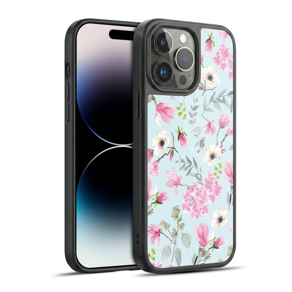 Anis Illustration Graphics Romantic Pattern Light Blue Gel Armour Case For Apple iPhone 14 Pro Max