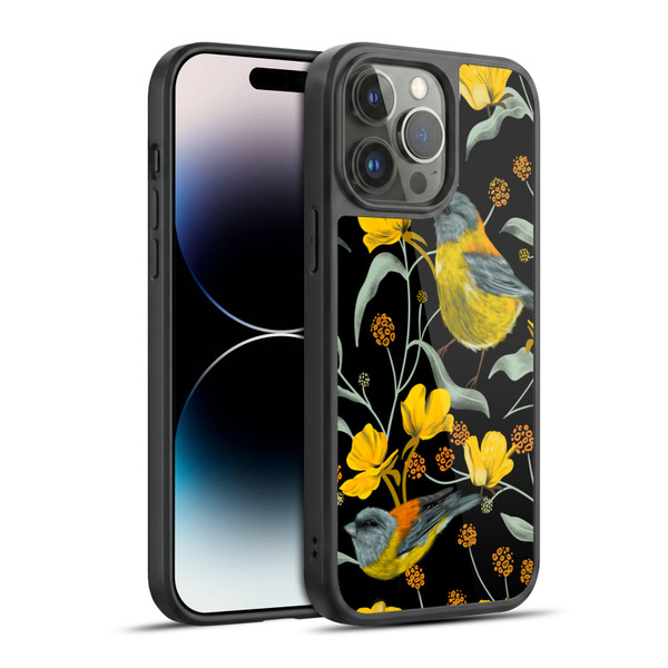 Anis Illustration Graphics Yellow Birds Gel Armour Case For Apple iPhone 14 Pro Max