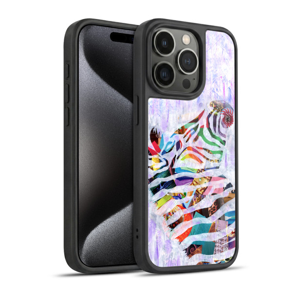 Artpoptart Animals Purple Zebra Gel Armour Case For Apple iPhone 15 Pro
