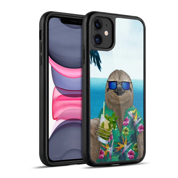Barruf Animals Sloth In Summer Gel Armour Case For Apple iPhone 11