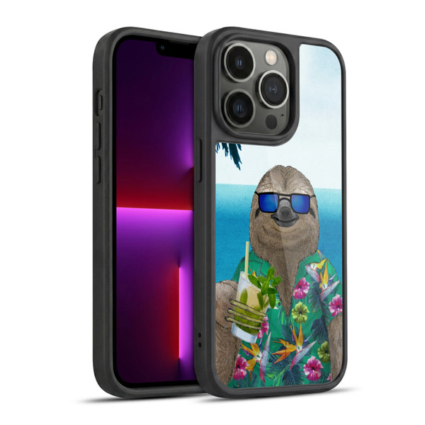 Barruf Animals Sloth In Summer Gel Armour Case For Apple iPhone 13 Pro
