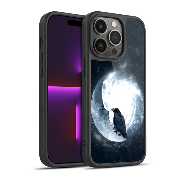 Barruf Animals Crow and Its Moon Gel Armour Case For Apple iPhone 14 Pro