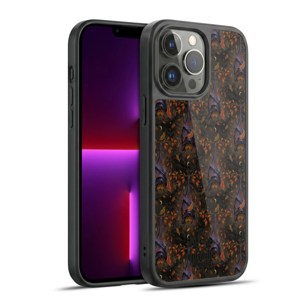 Episodic Drawing Spooky Patterns Autumn Bat Gel Armour Case For Apple iPhone 13 Pro Max