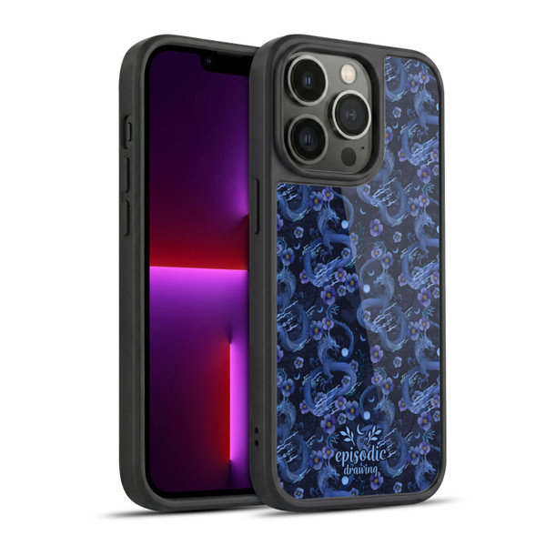 Episodic Drawing Spooky Patterns Floral Dragon Gel Armour Case For Apple iPhone 13 Pro