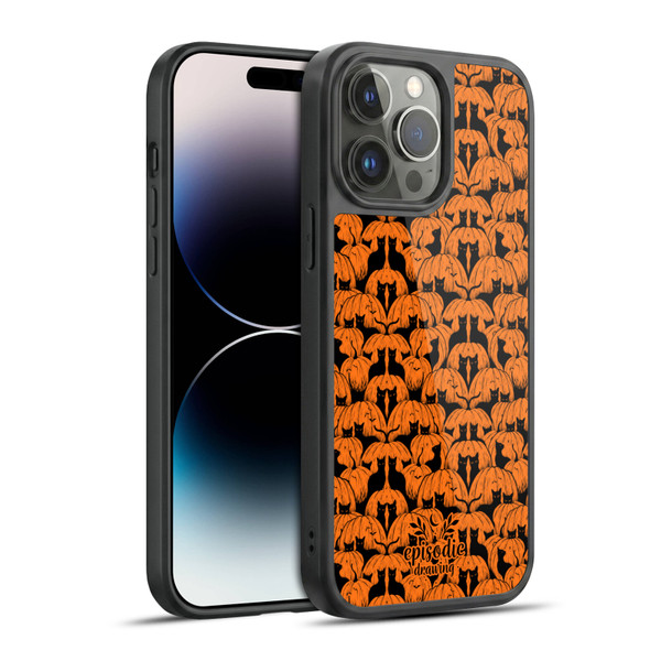 Episodic Drawing Spooky Patterns Pink Moth Gel Armour Case For Apple iPhone 14 Pro Max