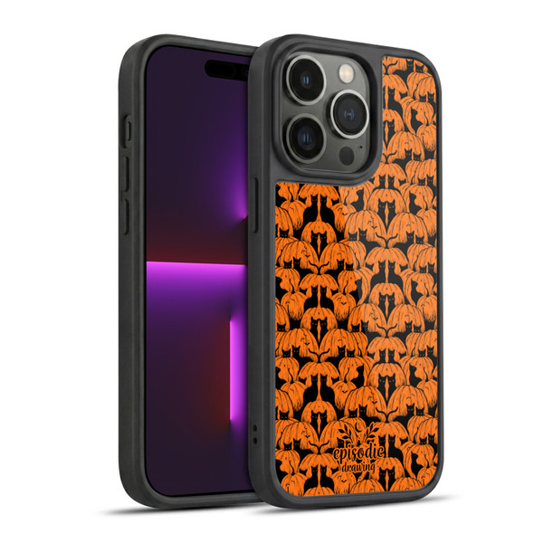 Episodic Drawing Spooky Patterns Pink Moth Gel Armour Case For Apple iPhone 14 Pro