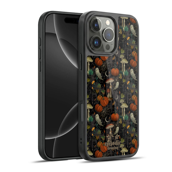 Episodic Drawing Spooky Patterns Whimsy Halloween Pumpkin Gel Armour Case For Apple iPhone 16 Pro Max