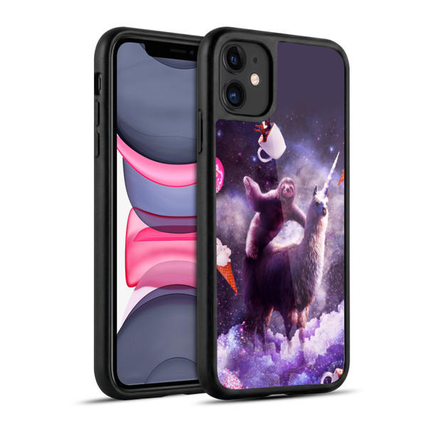 Random Galaxy Mixed Designs Sloth Riding Unicorn Gel Armour Case For Apple iPhone 11