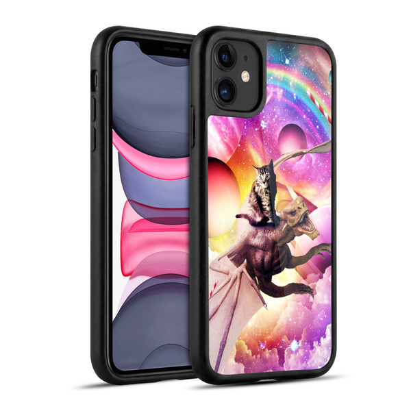 Random Galaxy Mixed Designs Space Dragon & Cat Gel Armour Case For Apple iPhone 11