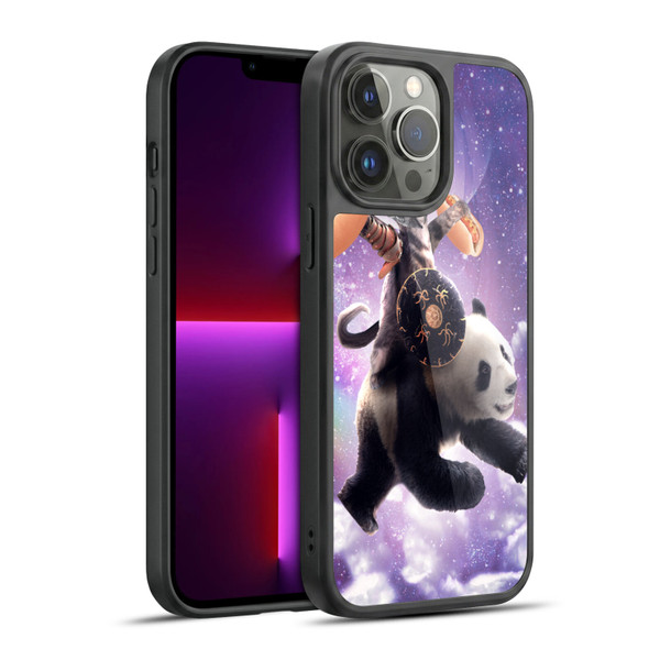 Random Galaxy Mixed Designs Warrior Cat Riding Panda Gel Armour Case For Apple iPhone 13 Pro Max