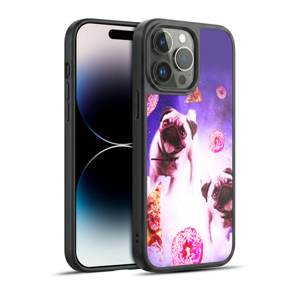 Random Galaxy Mixed Designs Pugs Pizza & Donut Gel Armour Case For Apple iPhone 14 Pro Max