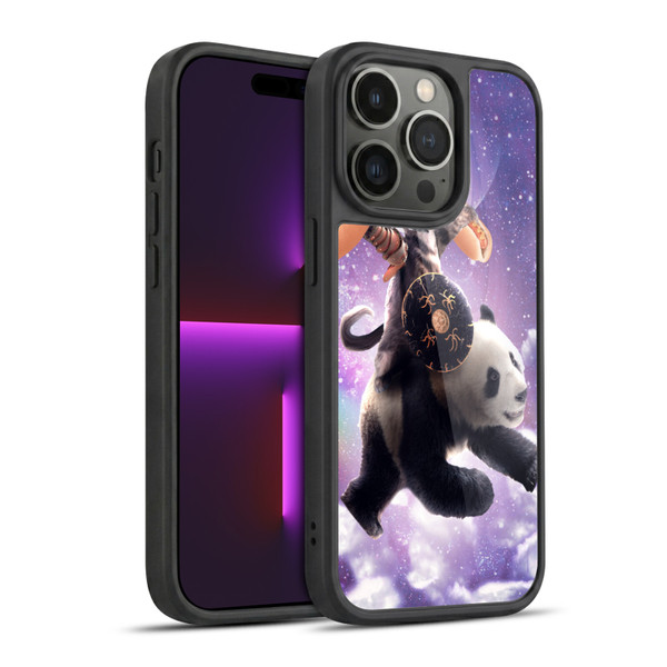 Random Galaxy Mixed Designs Warrior Cat Riding Panda Gel Armour Case For Apple iPhone 14 Pro