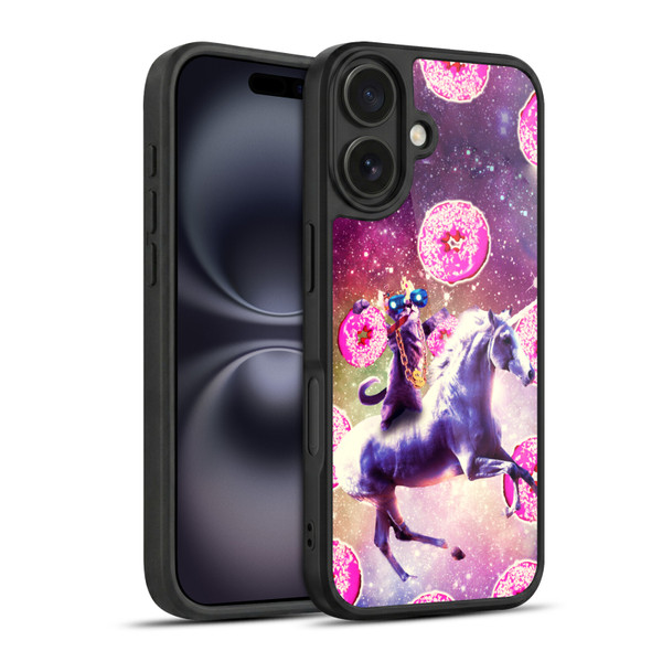 Random Galaxy Mixed Designs Thug Cat Riding Unicorn Gel Armour Case For Apple iPhone 16
