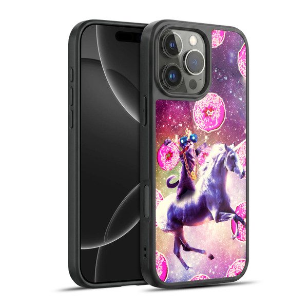 Random Galaxy Mixed Designs Thug Cat Riding Unicorn Gel Armour Case For Apple iPhone 16 Pro Max