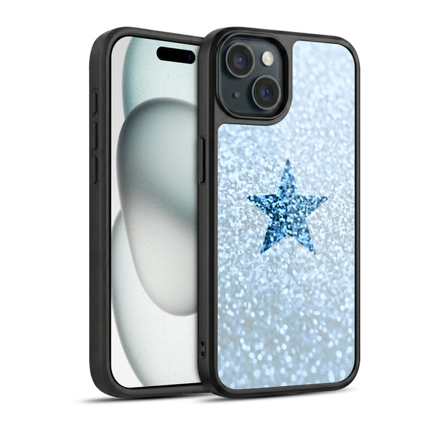 Monika Strigel Glitter Star Pastel Rainy Blue Gel Armour Case For Apple iPhone 15