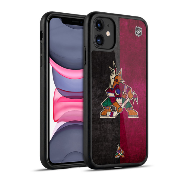 NHL Arizona Coyotes Half Distressed Gel Armour Case For Apple iPhone 11