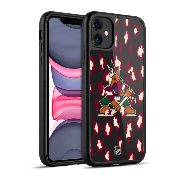 NHL Arizona Coyotes Leopard Pattern Gel Armour Case For Apple iPhone 11