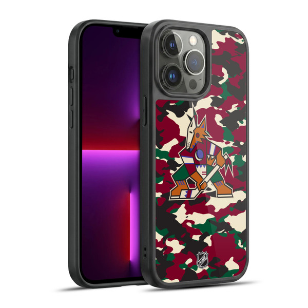 NHL Arizona Coyotes Camouflage Gel Armour Case For Apple iPhone 13 Pro Max