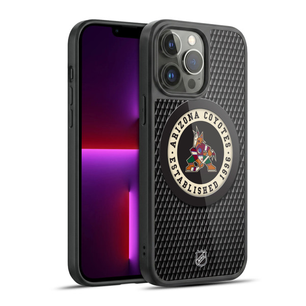 NHL Arizona Coyotes Puck Texture Gel Armour Case For Apple iPhone 13 Pro Max