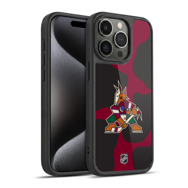 NHL Arizona Coyotes Cow Pattern Gel Armour Case For Apple iPhone 15 Pro