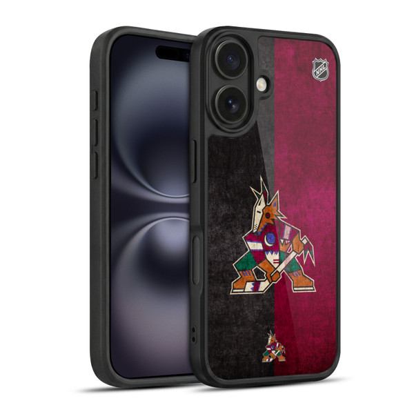 NHL Arizona Coyotes Half Distressed Gel Armour Case For Apple iPhone 16