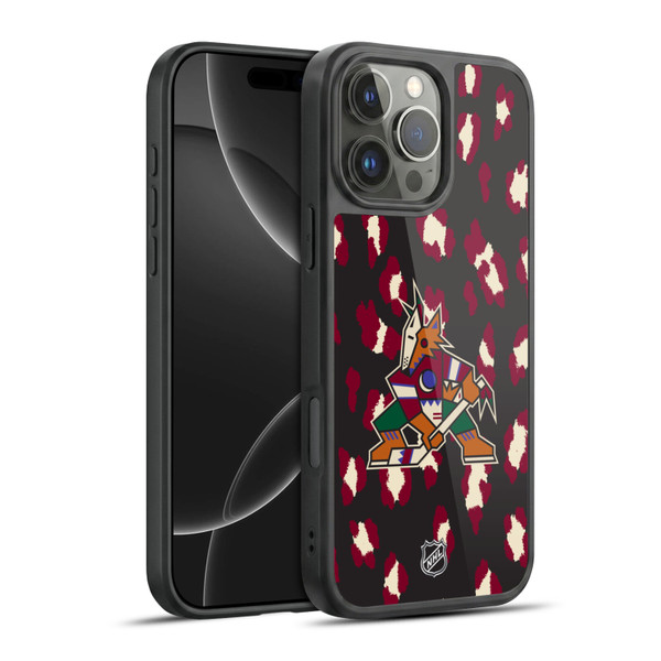 NHL Arizona Coyotes Leopard Pattern Gel Armour Case For Apple iPhone 16 Pro Max