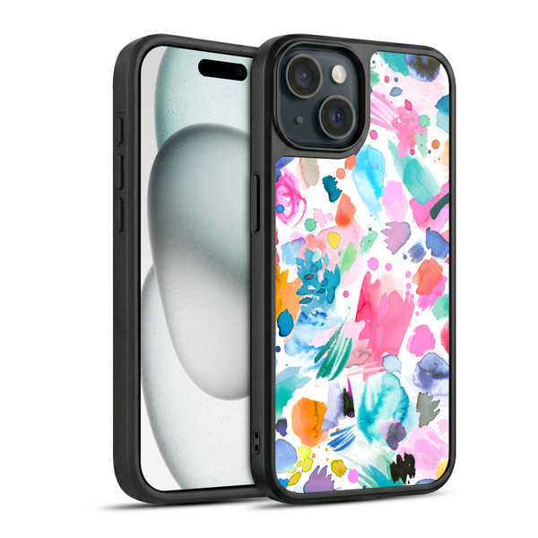 Ninola Colourful Prints Pink Scribbles Gel Armour Case For Apple iPhone 15