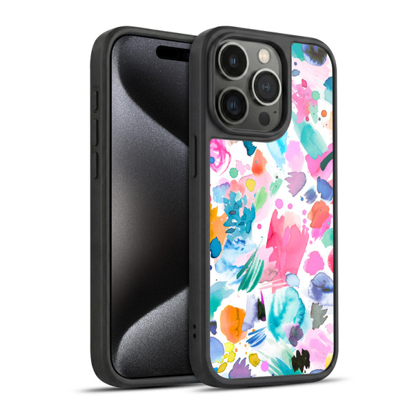Ninola Colourful Prints Pink Scribbles Gel Armour Case For Apple iPhone 15 Pro