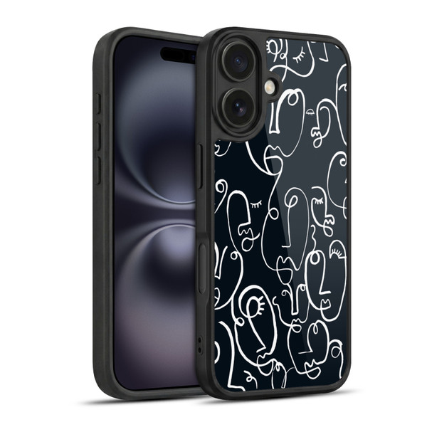 Ninola Freeform Patterns Faces Lineart Gel Armour Case For Apple iPhone 16
