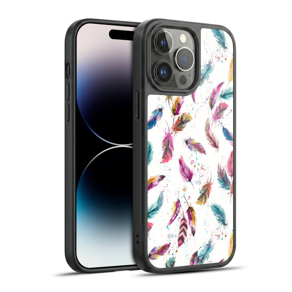 Ninola Mix Patterns Muticolored Feathers Gel Armour Case For Apple iPhone 14 Pro Max
