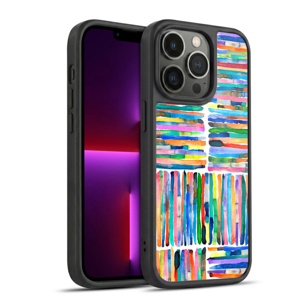 Ninola Watercolor Patterns Handpainted Stripes Gel Armour Case For Apple iPhone 13 Pro