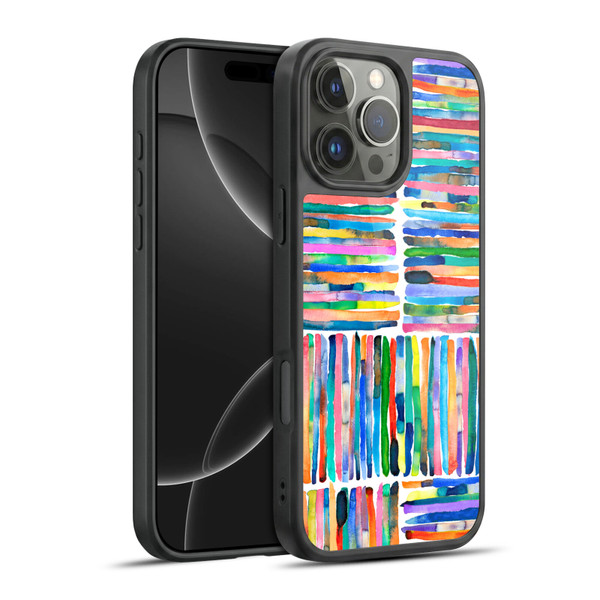Ninola Watercolor Patterns Handpainted Stripes Gel Armour Case For Apple iPhone 16 Pro Max