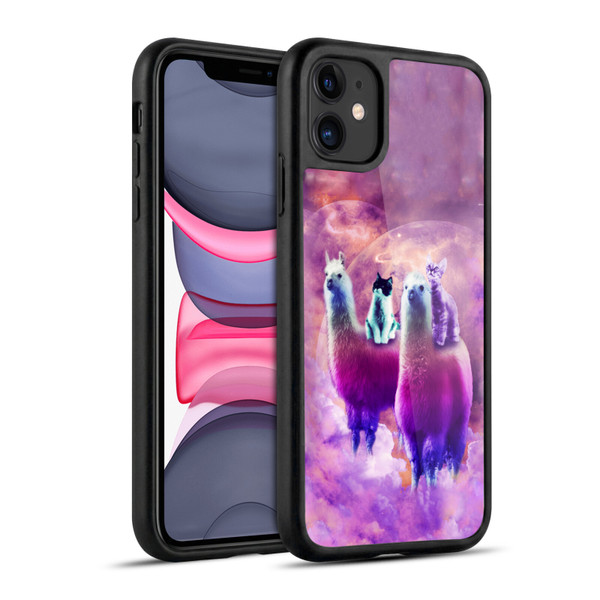 Random Galaxy Space Llama Kitty & Cat Gel Armour Case For Apple iPhone 11