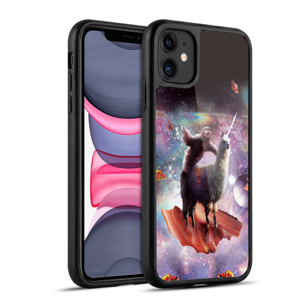 Random Galaxy Space Llama Outer Space Sloth & Bacons Gel Armour Case For Apple iPhone 11