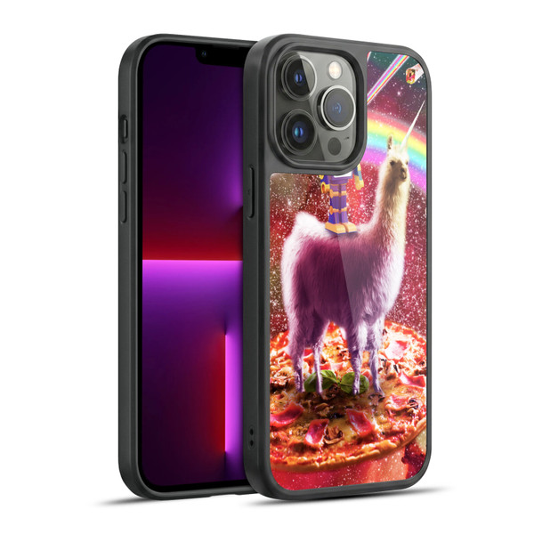 Random Galaxy Space Llama Robot & Pizza Gel Armour Case For Apple iPhone 13 Pro Max