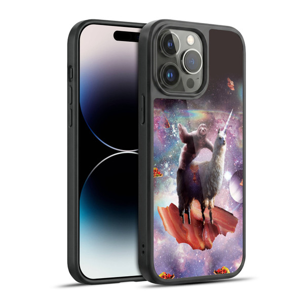 Random Galaxy Space Llama Outer Space Sloth & Bacons Gel Armour Case For Apple iPhone 14 Pro Max