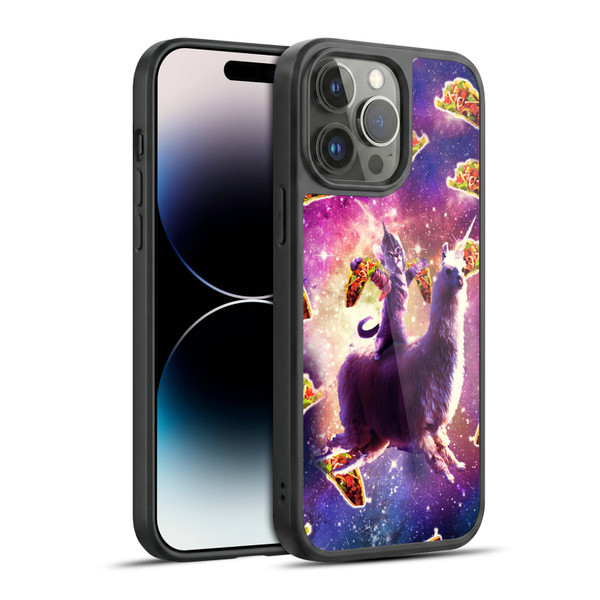 Random Galaxy Space Llama Warrior Cat & Tacos Gel Armour Case For Apple iPhone 14 Pro Max