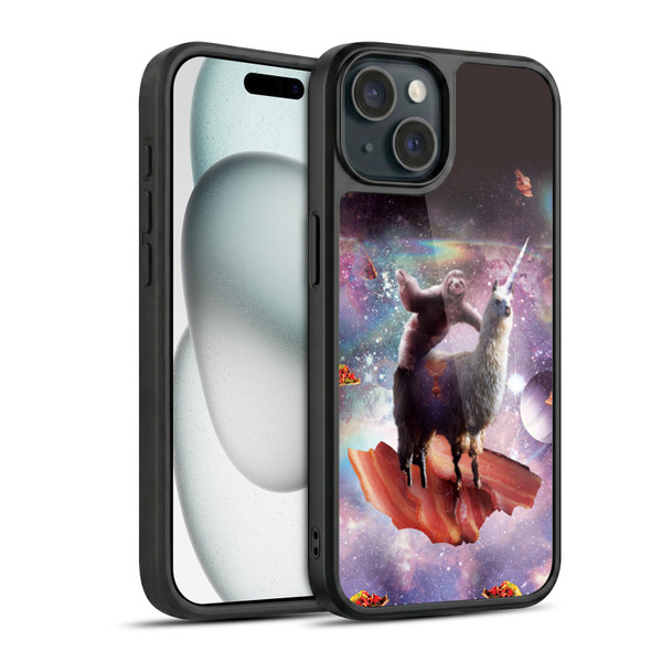 Random Galaxy Space Llama Outer Space Sloth & Bacons Gel Armour Case For Apple iPhone 15