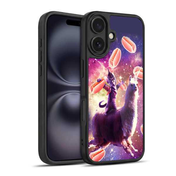 Random Galaxy Space Llama Hotdog Cat Warrior Gel Armour Case For Apple iPhone 16
