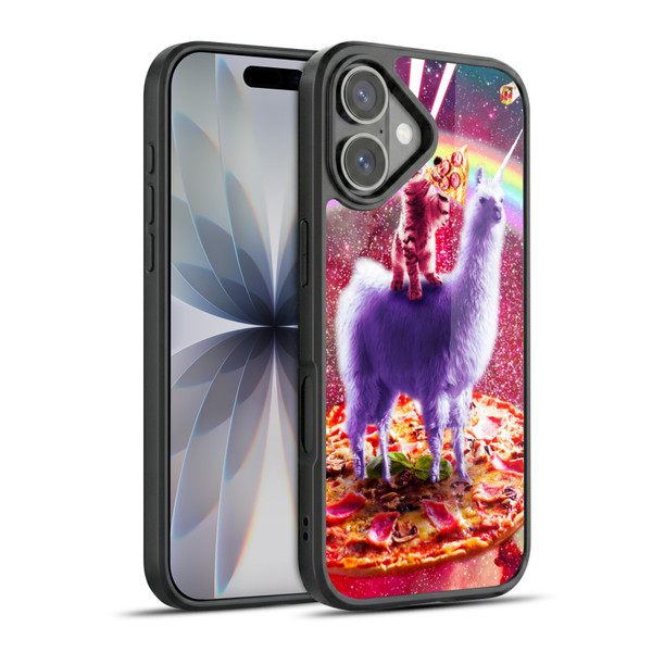 Random Galaxy Space Llama Rainbow Lazer Cat & Pizza Gel Armour Case For Apple iPhone 17