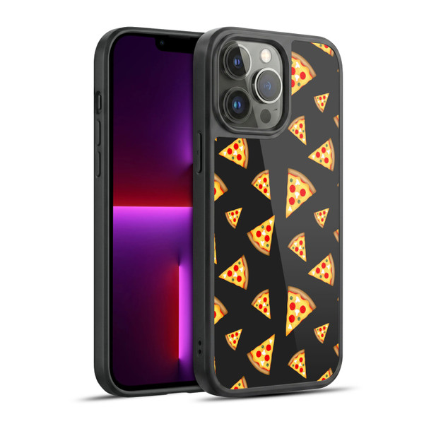 PLdesign Food Patterns Cool Fun Pizza Slices Black Gel Armour Case For Apple iPhone 13 Pro Max