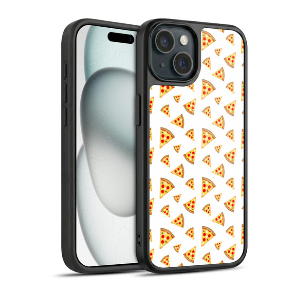 PLdesign Food Patterns Cool Fun Pizza Slices White Gel Armour Case For Apple iPhone 15
