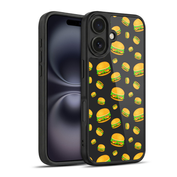 PLdesign Food Patterns Cool Fun Burger Gel Armour Case For Apple iPhone 16