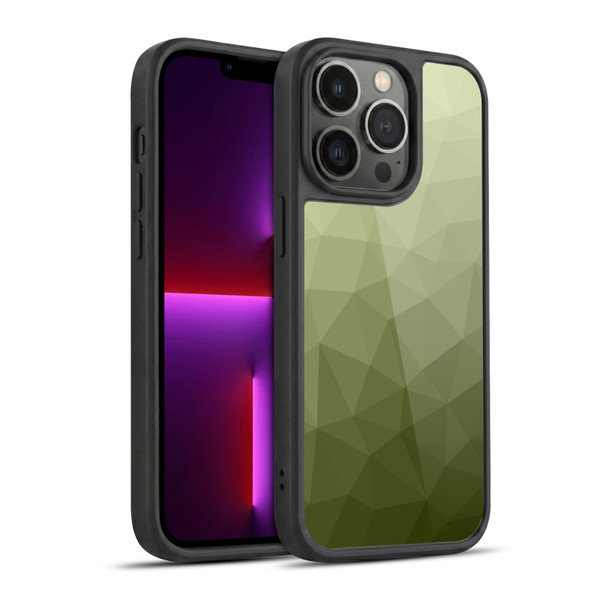 PLdesign Geometric Patterns Army Green Gradient Mesh Gel Armour Case For Apple iPhone 13 Pro